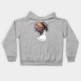 Cute Little Mallard with an Old Powdered Wig Kids Hoodie